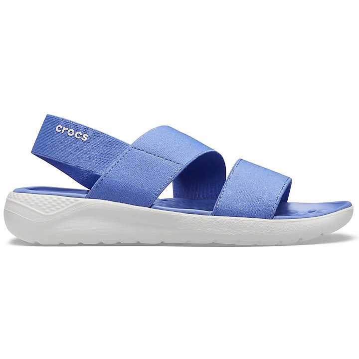 Sandales Crocs LiteRide Stretch Sandal Bleu Blanche Femme | EWO-8353492