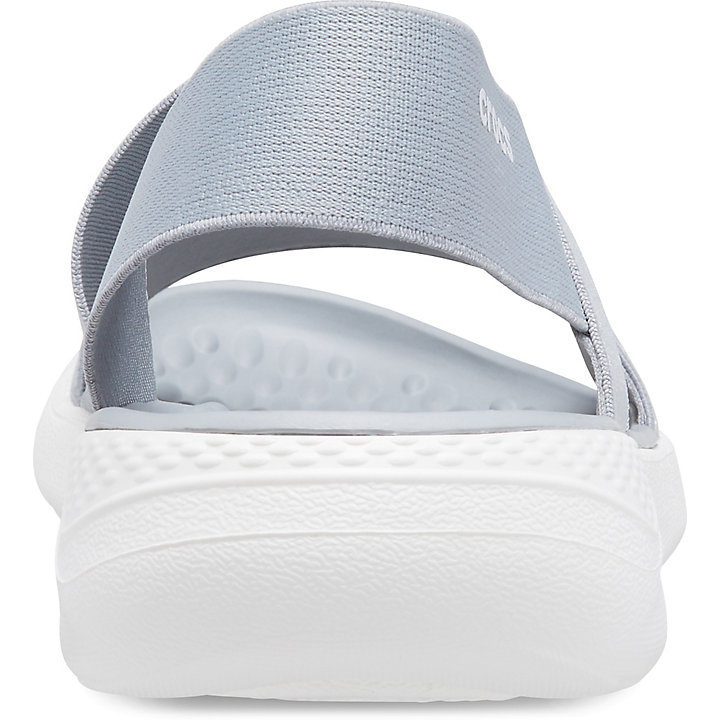 Sandales Crocs LiteRide Stretch Sandal Grise Clair Blanche Femme | ZZV-6018326