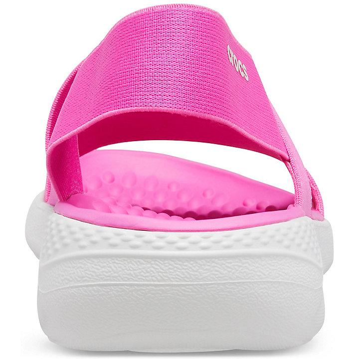 Sandales Crocs LiteRide Stretch Sandal Rose Blanche Femme | SBX-0374273