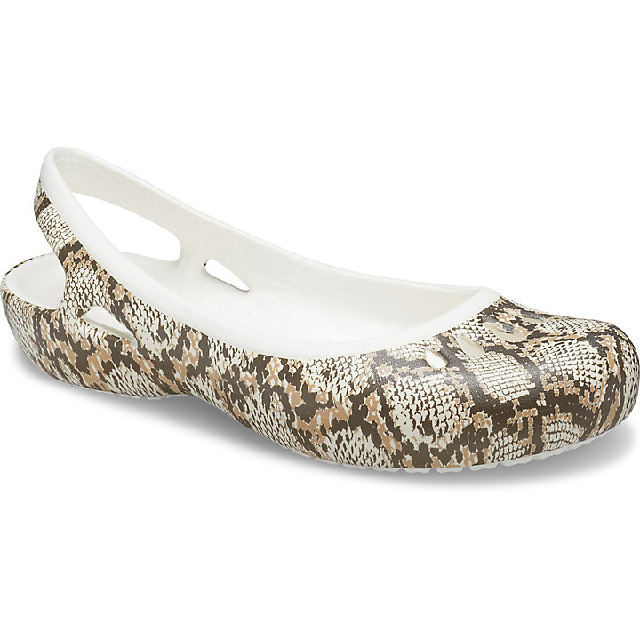 Flats Crocs Malindi Printed Plates Blanche Serpent Femme | SOZ-5238444