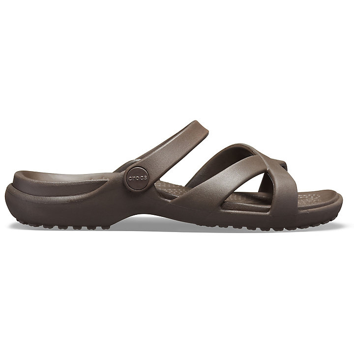 Sandales Crocs Meleen Cross-Band Sandal Chocolat Femme | AHK-6835301